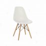 White Chair with Wooden Legs – by Exhibit Hire