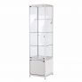 Tallboy Lockable Glass Display Cabinet with Cupboard – by Creative Hire